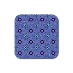 Floral Seamless Pattern Rubber Square Coaster (4 Pack) 