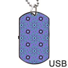 Floral Seamless Pattern Dog Tag Usb Flash (one Side)