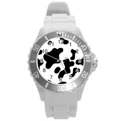 Cow Pattern Round Plastic Sport Watch (l) by BangZart