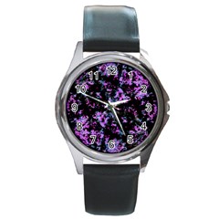 Abstract Intricate Texture Print Round Metal Watch by dflcprintsclothing