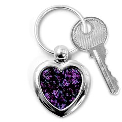 Abstract Intricate Texture Print Key Chain (heart) by dflcprintsclothing