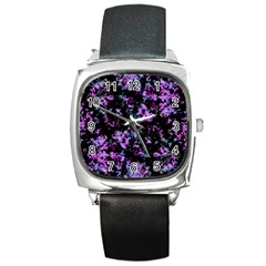 Abstract Intricate Texture Print Square Metal Watch by dflcprintsclothing