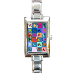 Space pattern Multicolour Rectangle Italian Charm Watch