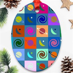 Space pattern Multicolour Ornament (Oval)