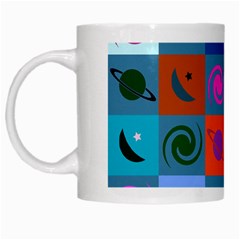 Space pattern Multicolour White Mugs