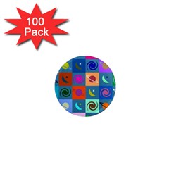 Space pattern Multicolour 1  Mini Magnets (100 pack) 