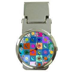 Space pattern Multicolour Money Clip Watches