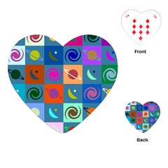 Space pattern Multicolour Playing Cards Single Design (Heart)