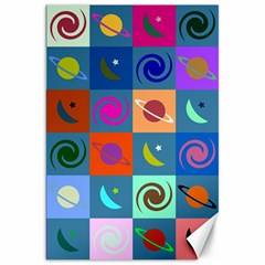 Space pattern Multicolour Canvas 20  x 30 