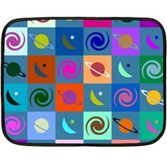 Space pattern Multicolour Fleece Blanket (Mini)