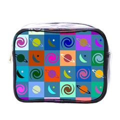 Space pattern Multicolour Mini Toiletries Bag (One Side)