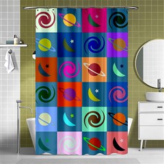 Space pattern Multicolour Shower Curtain 48  x 72  (Small) 