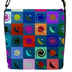 Space pattern Multicolour Flap Closure Messenger Bag (S)