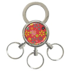 Aiflowers pattern 3-Ring Key Chain