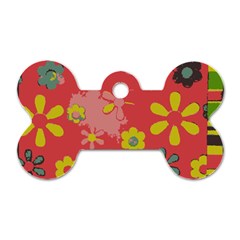 Aiflowers pattern Dog Tag Bone (One Side)