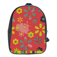 Aiflowers pattern School Bag (Large)