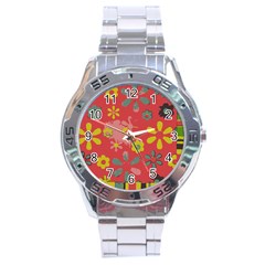 Aiflowers pattern Stainless Steel Analogue Watch