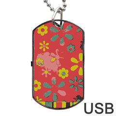 Aiflowers pattern Dog Tag USB Flash (One Side)