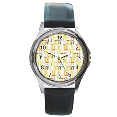 Abstract pattern Round Metal Watch