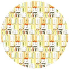 Abstract pattern Wooden Puzzle Round