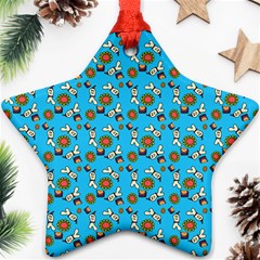 Clown Ghost Pattern Blue Star Ornament (two Sides) by snowwhitegirl