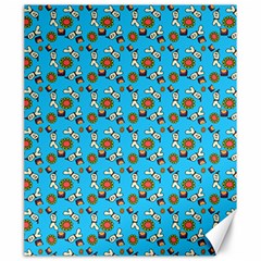 Clown Ghost Pattern Blue Canvas 20  X 24  by snowwhitegirl