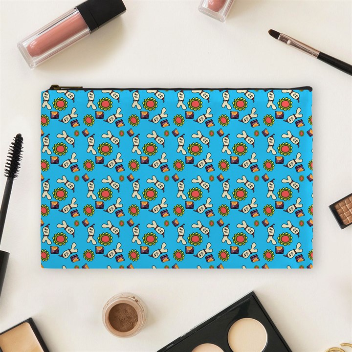 Clown Ghost Pattern Blue Cosmetic Bag (Large)