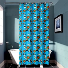 Clown Ghost Pattern Blue Shower Curtain 36  X 72  (stall)  by snowwhitegirl