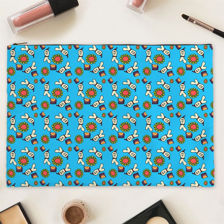 Clown Ghost Pattern Blue Cosmetic Bag (XXL)