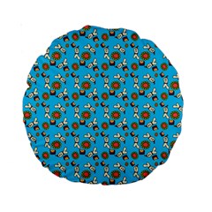 Clown Ghost Pattern Blue Standard 15  Premium Round Cushions by snowwhitegirl