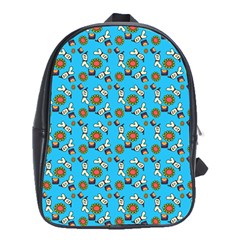 Clown Ghost Pattern Blue School Bag (xl) by snowwhitegirl