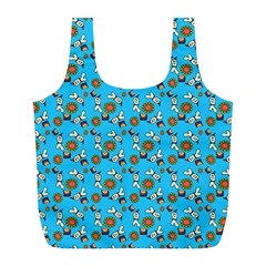 Clown Ghost Pattern Blue Full Print Recycle Bag (l) by snowwhitegirl