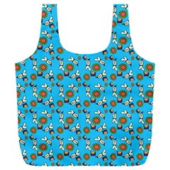 Clown Ghost Pattern Blue Full Print Recycle Bag (xxl)