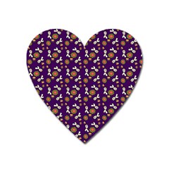 Clown Ghost Pattern Purple Heart Magnet by snowwhitegirl