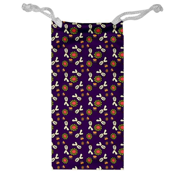 Clown Ghost Pattern Purple Jewelry Bag