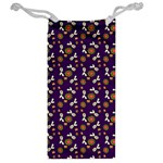 Clown Ghost Pattern Purple Jewelry Bag Back