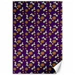 Clown Ghost Pattern Purple Canvas 12  x 18  11.88 x17.36  Canvas - 1