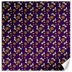 Clown Ghost Pattern Purple Canvas 16  X 16  by snowwhitegirl