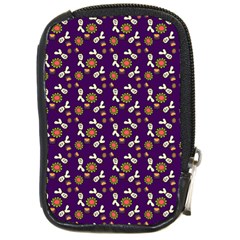 Clown Ghost Pattern Purple Compact Camera Leather Case by snowwhitegirl