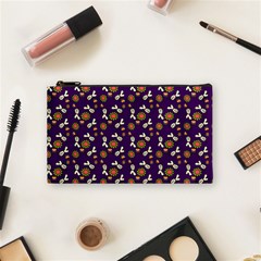 Clown Ghost Pattern Purple Cosmetic Bag (small) by snowwhitegirl