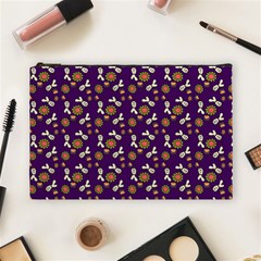 Clown Ghost Pattern Purple Cosmetic Bag (large) by snowwhitegirl