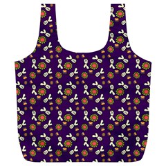 Clown Ghost Pattern Purple Full Print Recycle Bag (xl) by snowwhitegirl