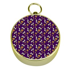 Clown Ghost Pattern Purple Gold Compasses by snowwhitegirl