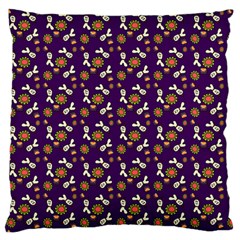 Clown Ghost Pattern Purple Large Flano Cushion Case (one Side) by snowwhitegirl