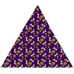 Clown Ghost Pattern Purple Wooden Puzzle Triangle by snowwhitegirl