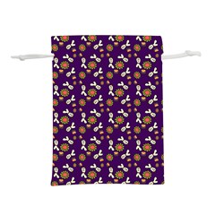 Clown Ghost Pattern Purple Lightweight Drawstring Pouch (m) by snowwhitegirl