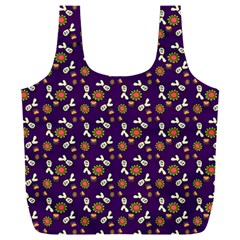 Clown Ghost Pattern Purple Full Print Recycle Bag (xxl) by snowwhitegirl