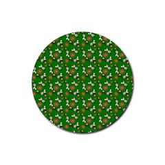 Clown Ghost Pattern Green Rubber Coaster (round)  by snowwhitegirl