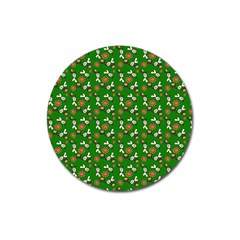 Clown Ghost Pattern Green Magnet 3  (round) by snowwhitegirl