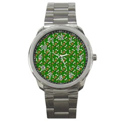 Clown Ghost Pattern Green Sport Metal Watch by snowwhitegirl